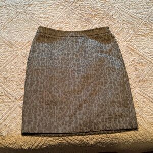 LOFT Animal Print Skirt in Gray and Black